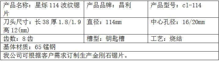 114干切王锯片